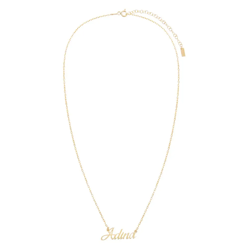 Solid Script Nameplate Necklace
