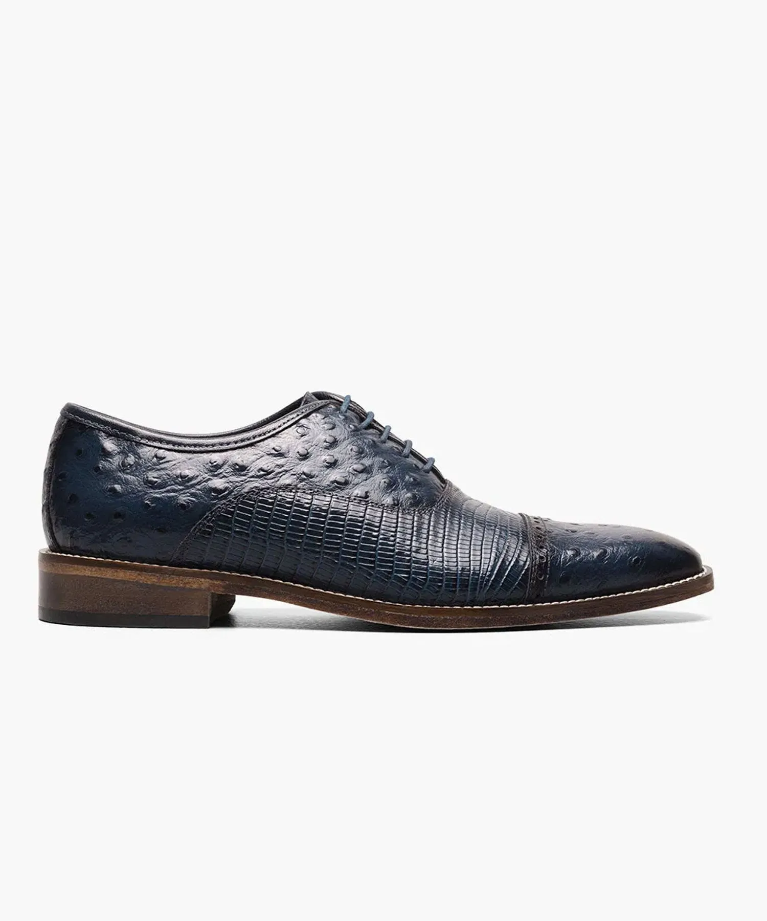Stacy Adams Rodano Leather Cap Toe Oxford Dress Shoe - Blue