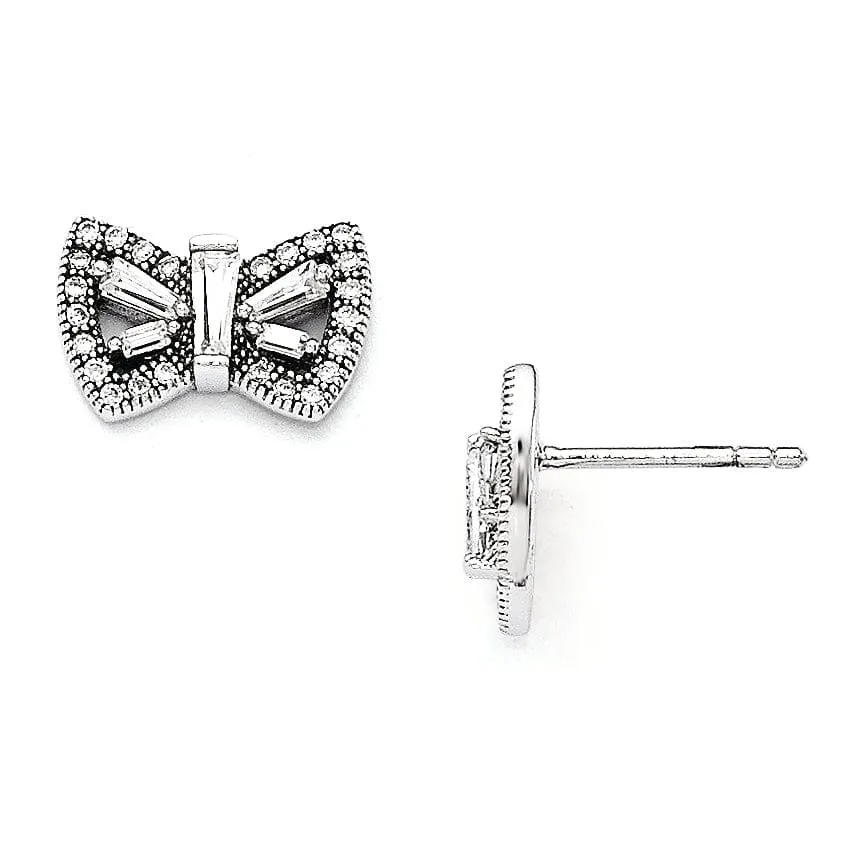 Sterling Silver Cubic Zirconia Post Earrings