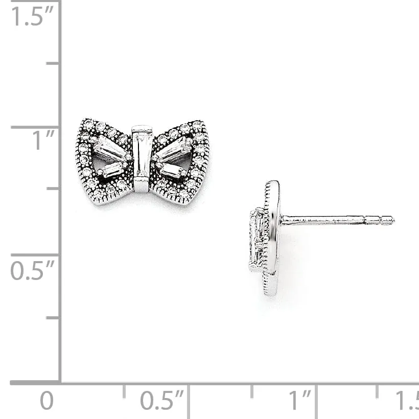 Sterling Silver Cubic Zirconia Post Earrings
