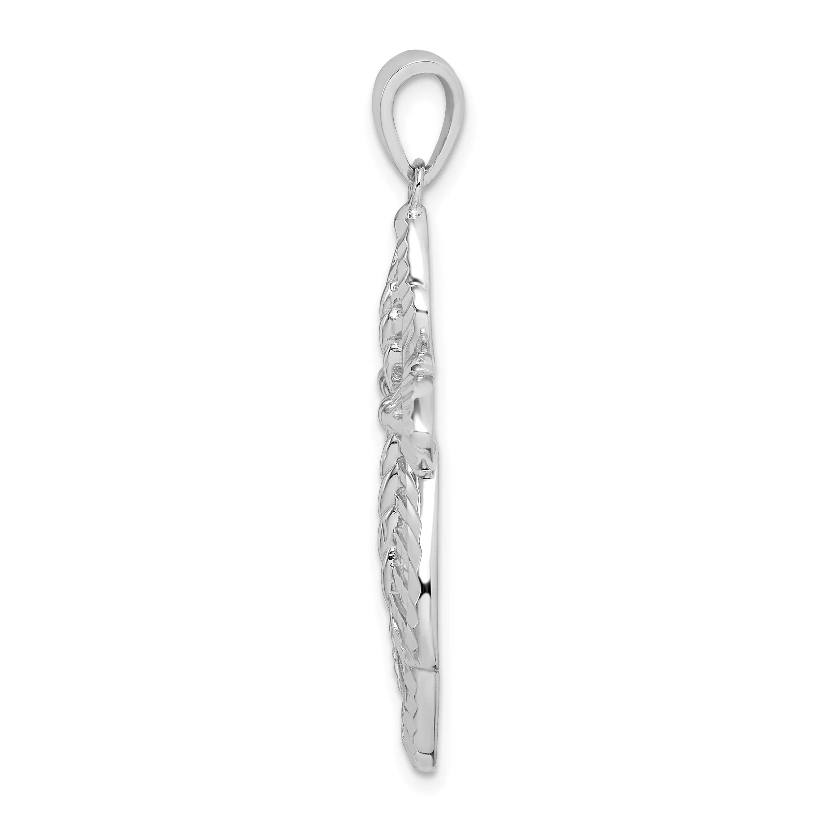 Sterling Silver Diamond-cut Cross Pendant