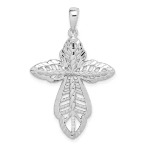 Sterling Silver Diamond-cut Cross Pendant