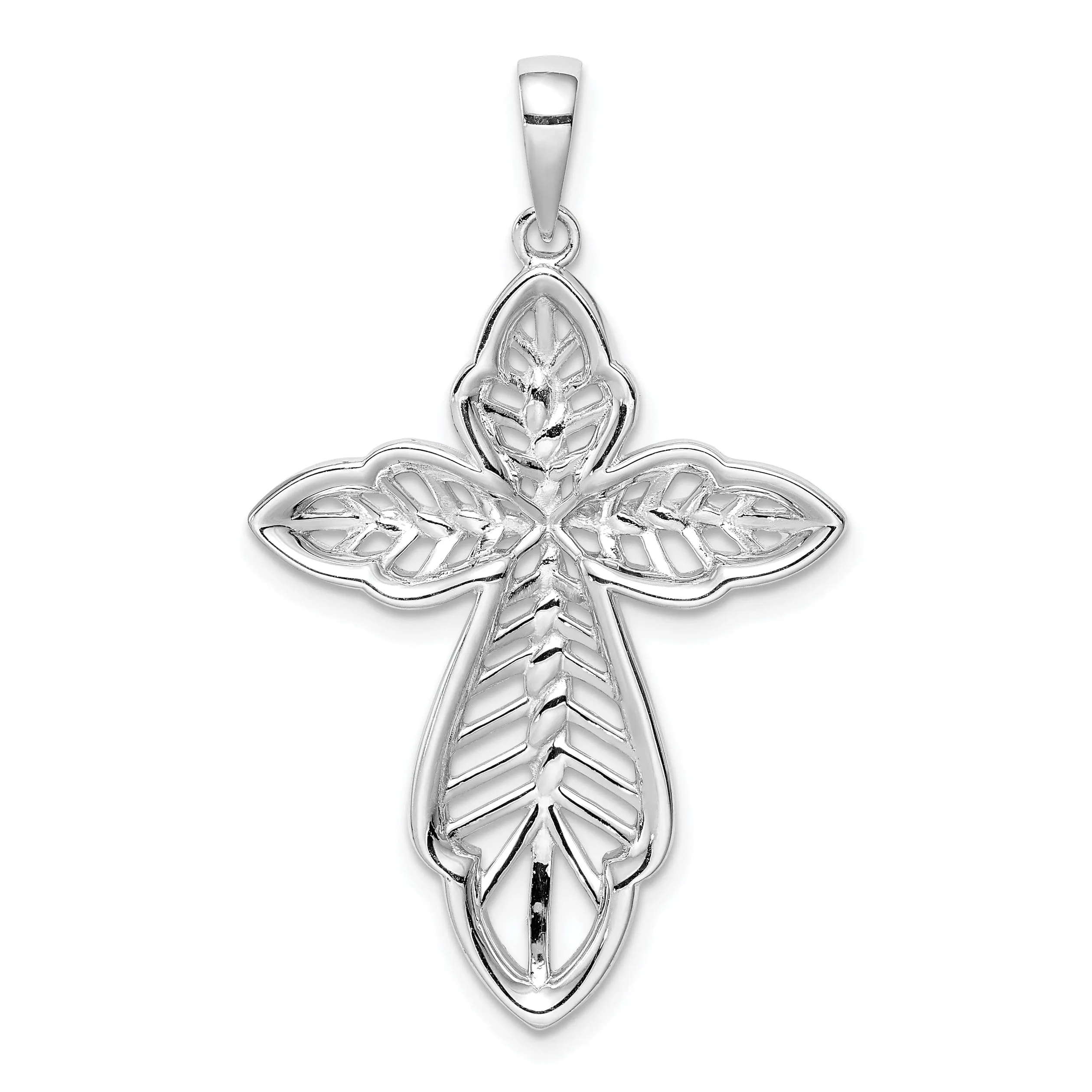 Sterling Silver Diamond-cut Cross Pendant