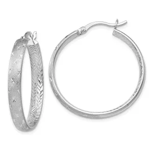 Sterling Silver Rhodium In Out D.C Earrings