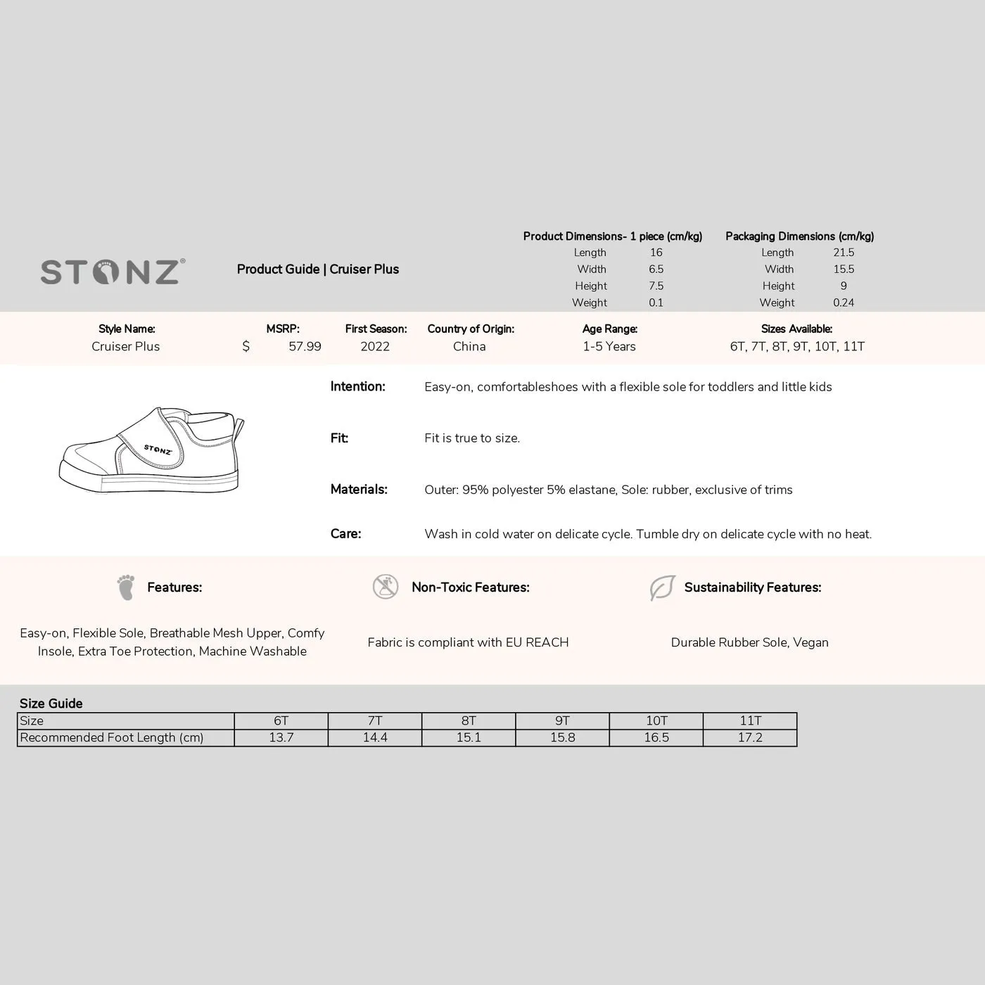 Stonz Cruiser Toddler Shoes -Crabapple