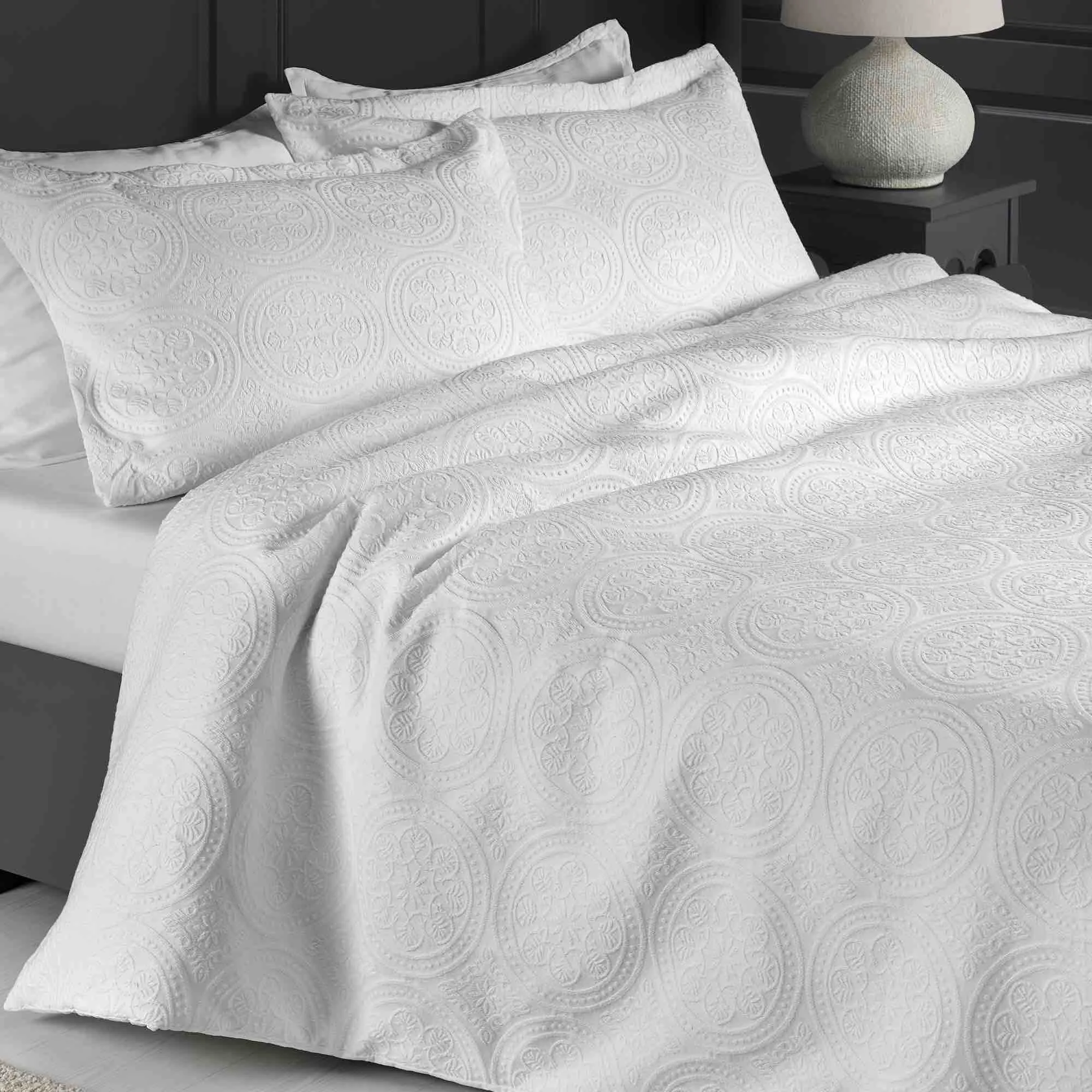 Stowe Jacquard Duvet Cover Set - White