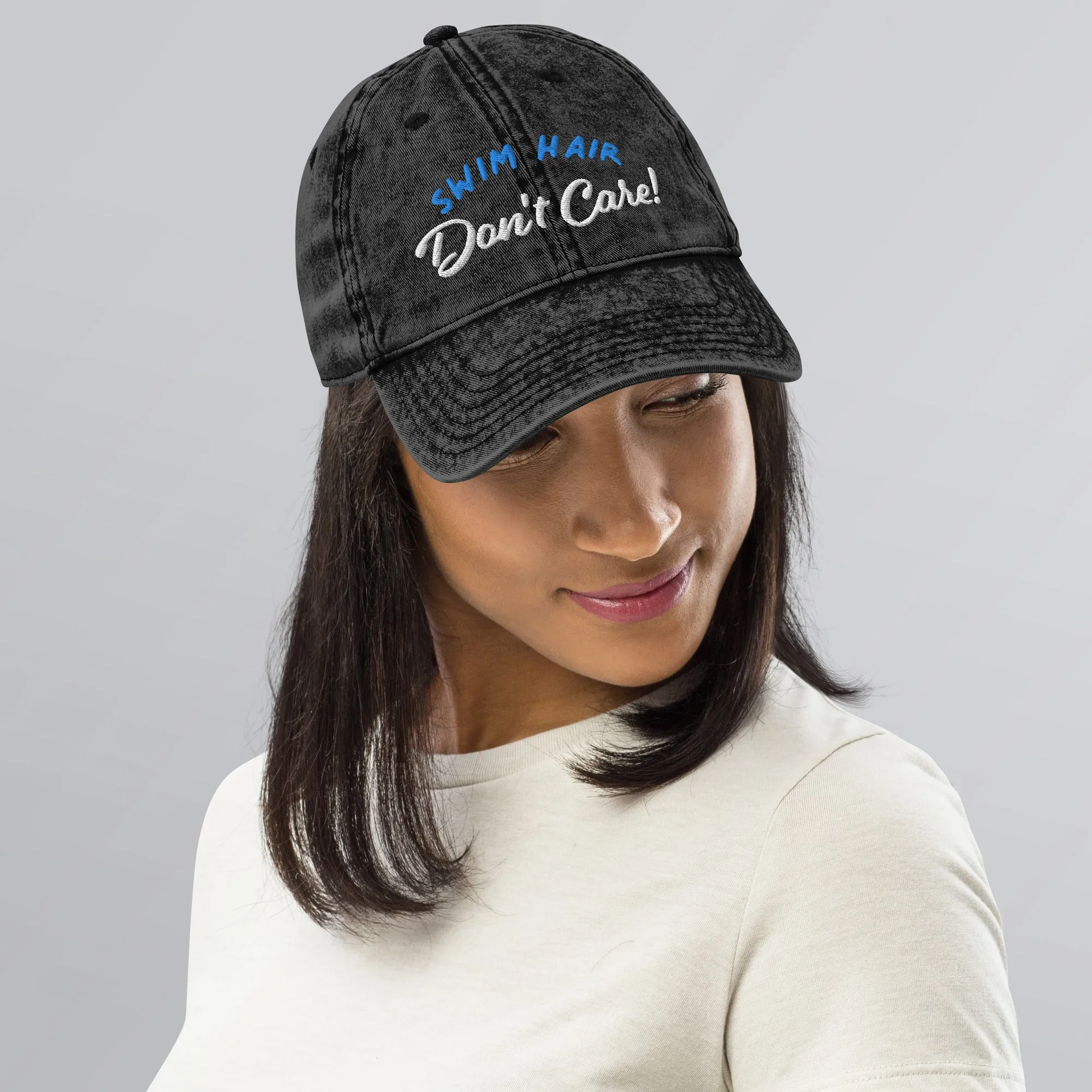 Swim Hair Don't Care Vintage Twill Baseball Cap