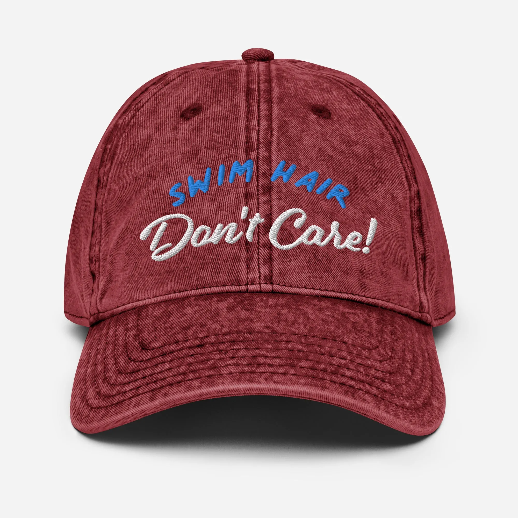 Swim Hair Don't Care Vintage Twill Baseball Cap