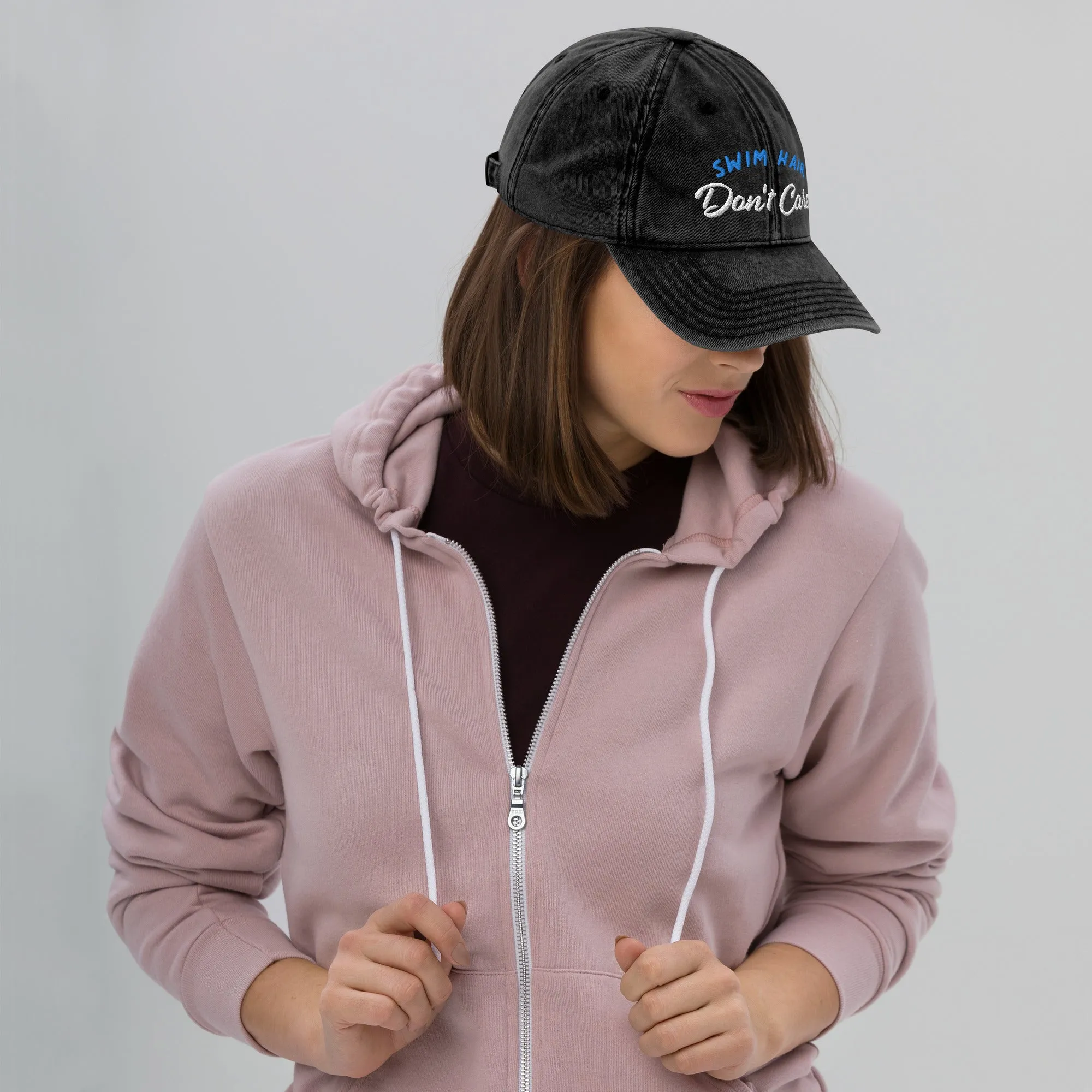 Swim Hair Don't Care Vintage Twill Baseball Cap