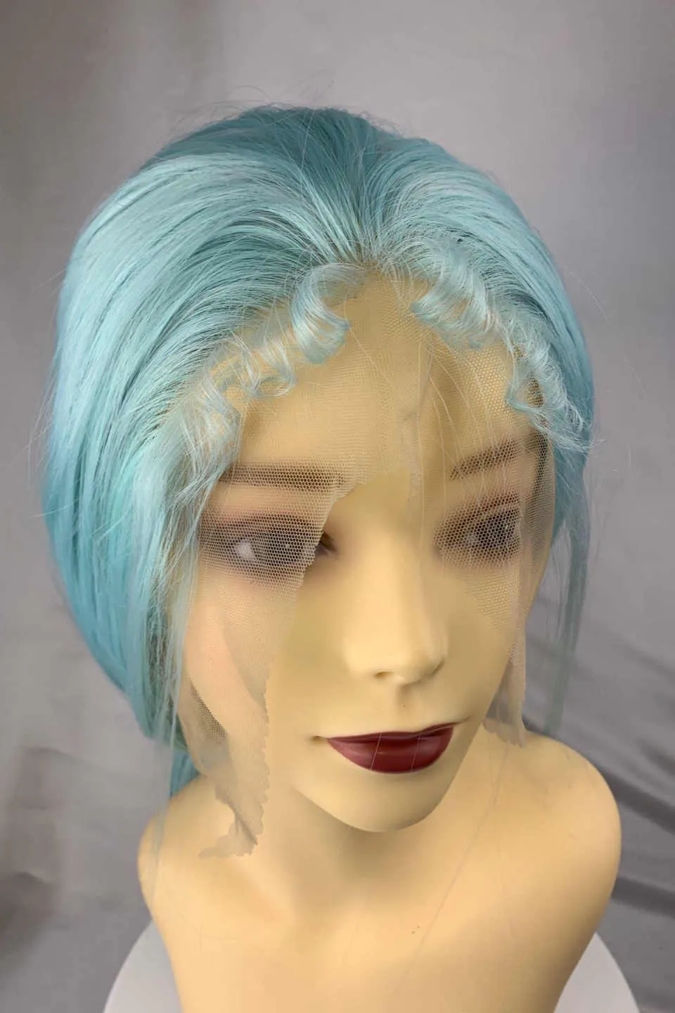 Tiffany blue｜Synthetic Swiss Lace Front Wig