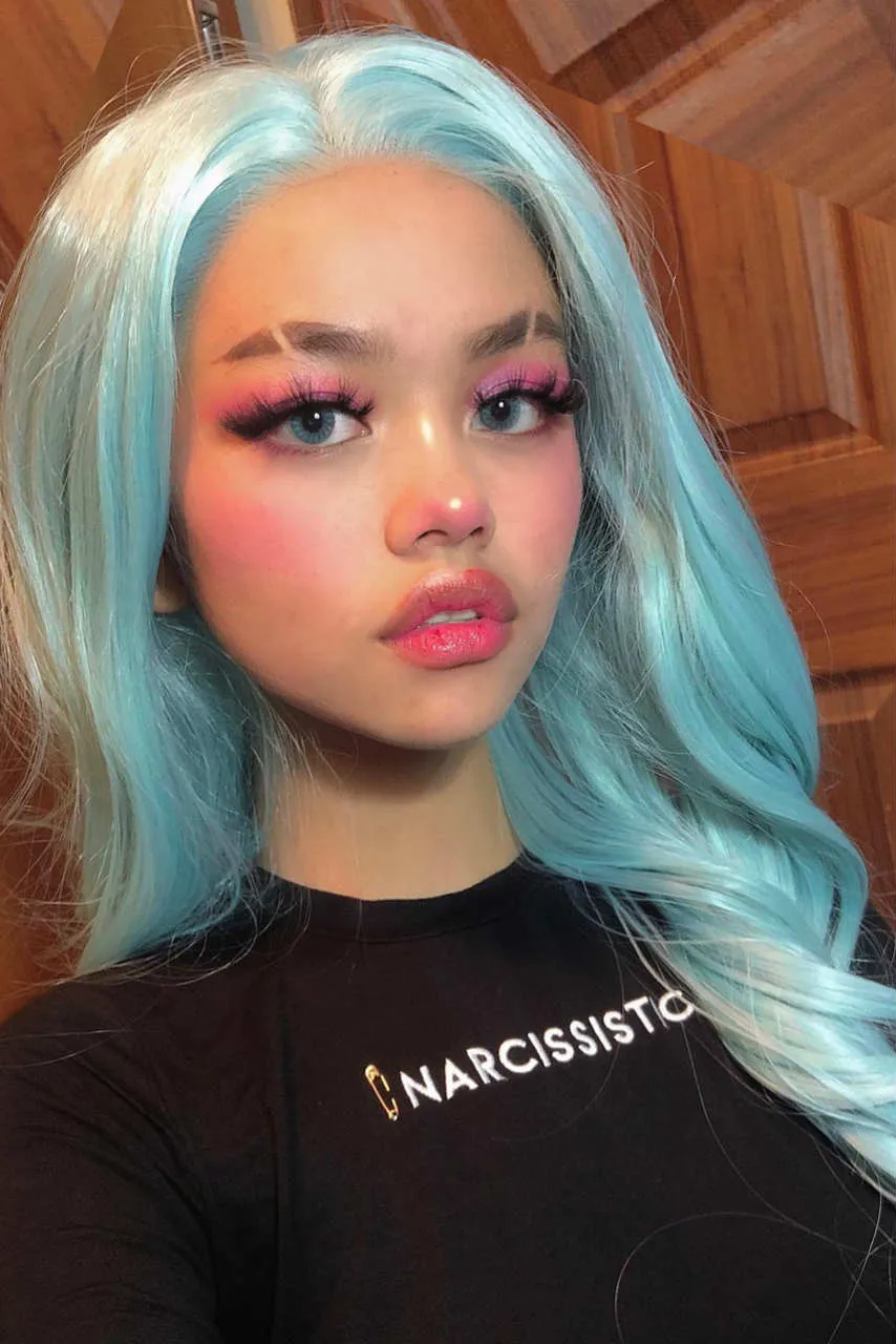 Tiffany blue｜Synthetic Swiss Lace Front Wig