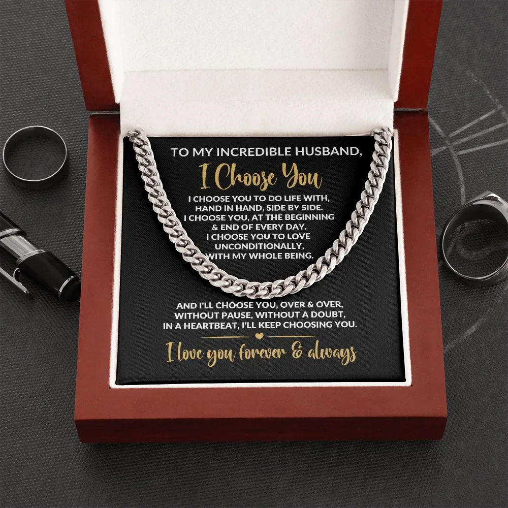 To My Husband | I Choose You | Cuban Link Chain