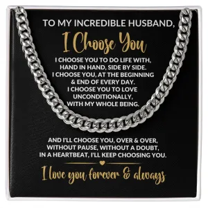 To My Husband | I Choose You | Cuban Link Chain