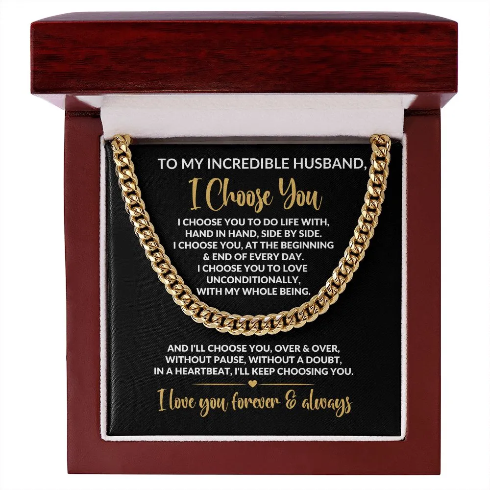 To My Husband | I Choose You | Cuban Link Chain
