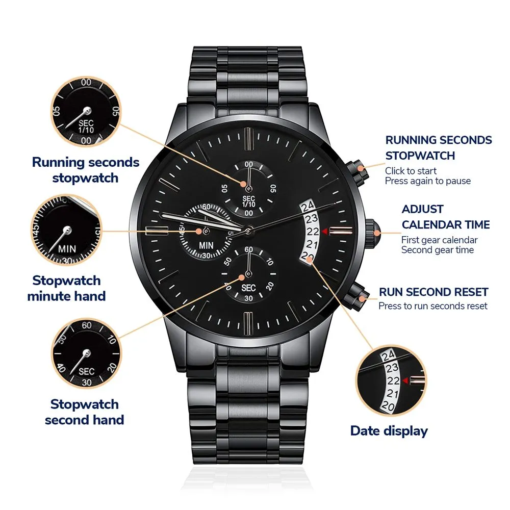 To Our Son-In-Law Gift on Wedding Day, Future Son In Law Rehearsal Dinner Gift for Groom From Mother and Father In Law, Engraved Watch Gift