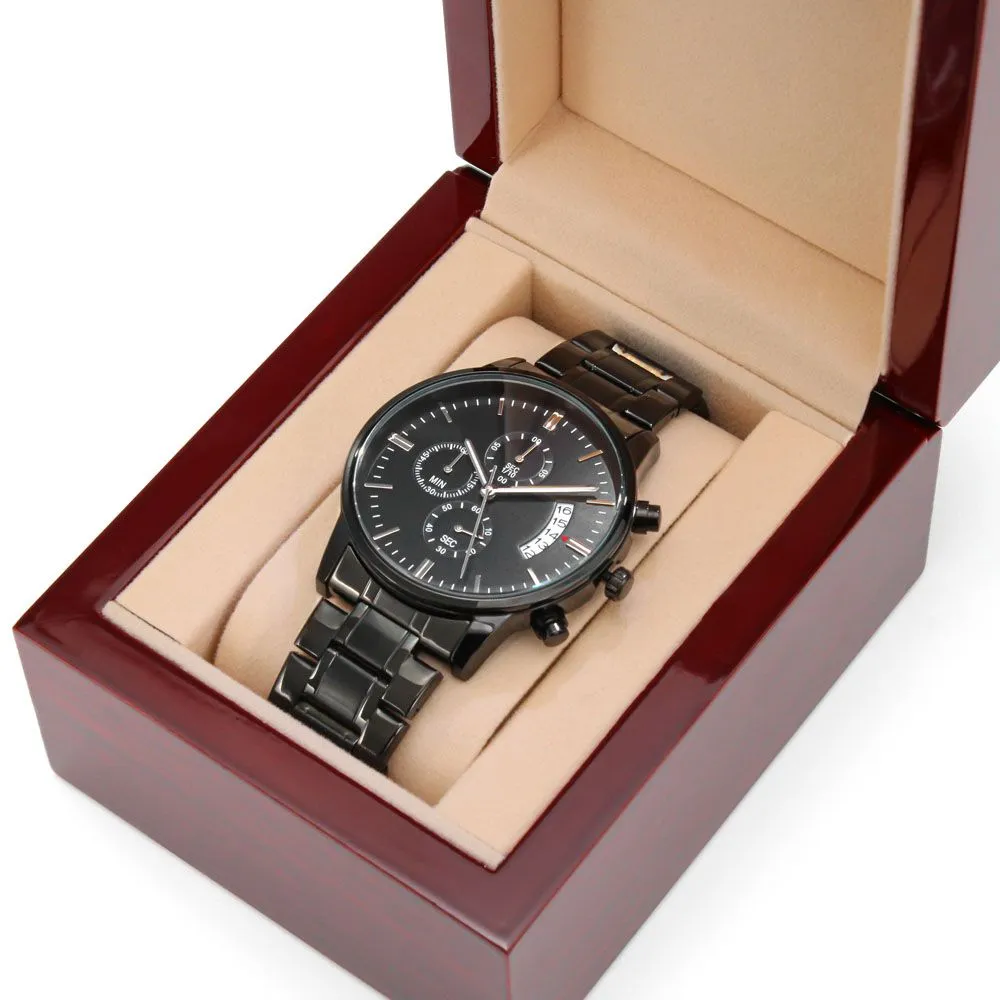 To Our Son-In-Law Gift on Wedding Day, Future Son In Law Rehearsal Dinner Gift for Groom From Mother and Father In Law, Engraved Watch Gift