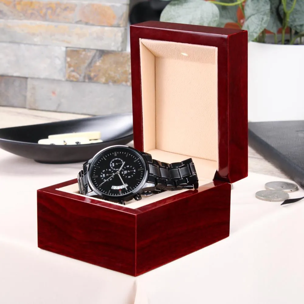 To Our Son-In-Law Gift on Wedding Day, Future Son In Law Rehearsal Dinner Gift for Groom From Mother and Father In Law, Engraved Watch Gift