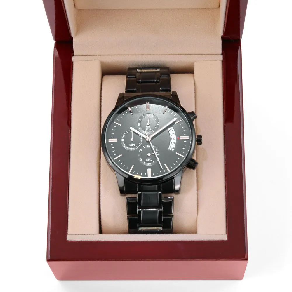 To Our Son-In-Law Gift on Wedding Day, Future Son In Law Rehearsal Dinner Gift for Groom From Mother and Father In Law, Engraved Watch Gift