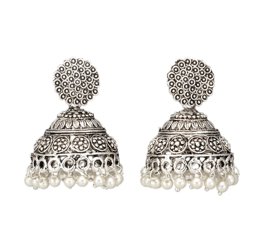 Traditional Silver Plated Jhumki for Women