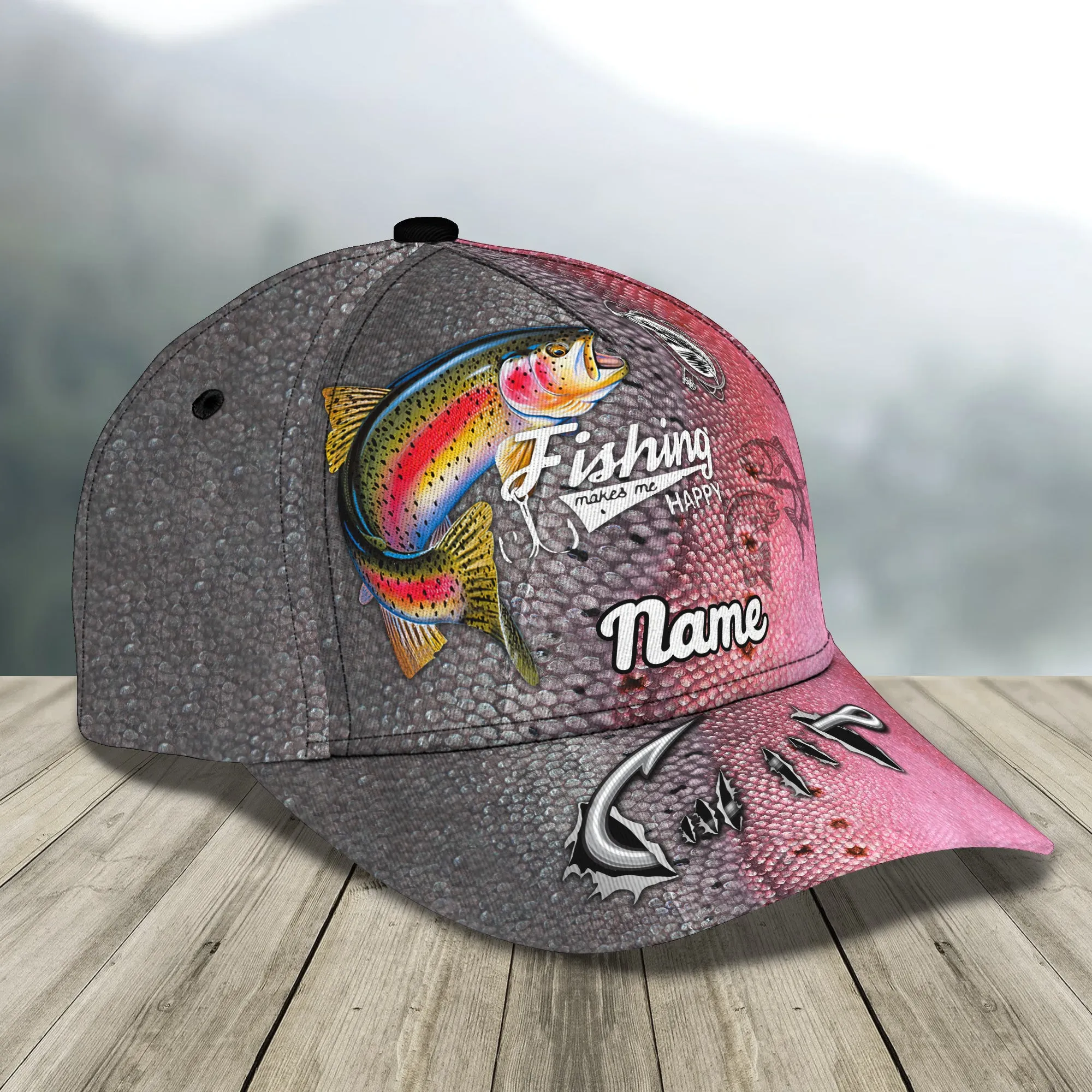 Trout Fishing 08 - Personalize Name Cap  - Loop - Ntp-165