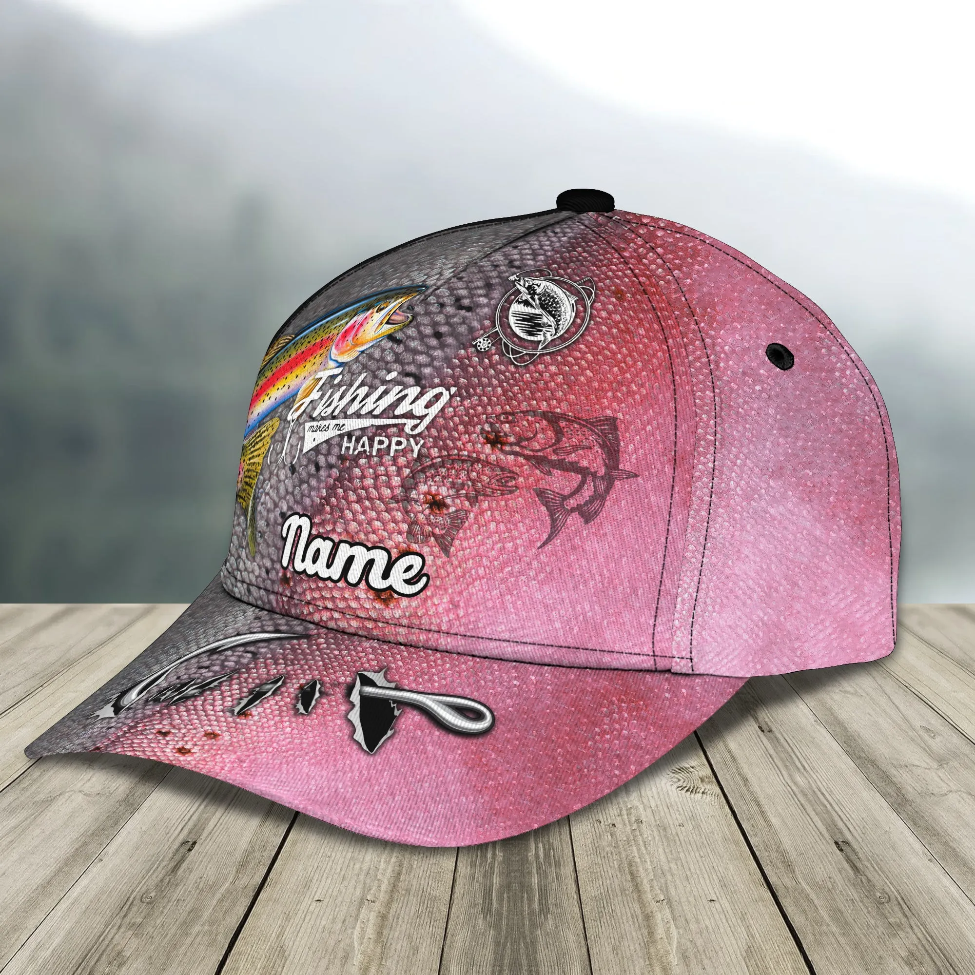 Trout Fishing 08 - Personalize Name Cap  - Loop - Ntp-165