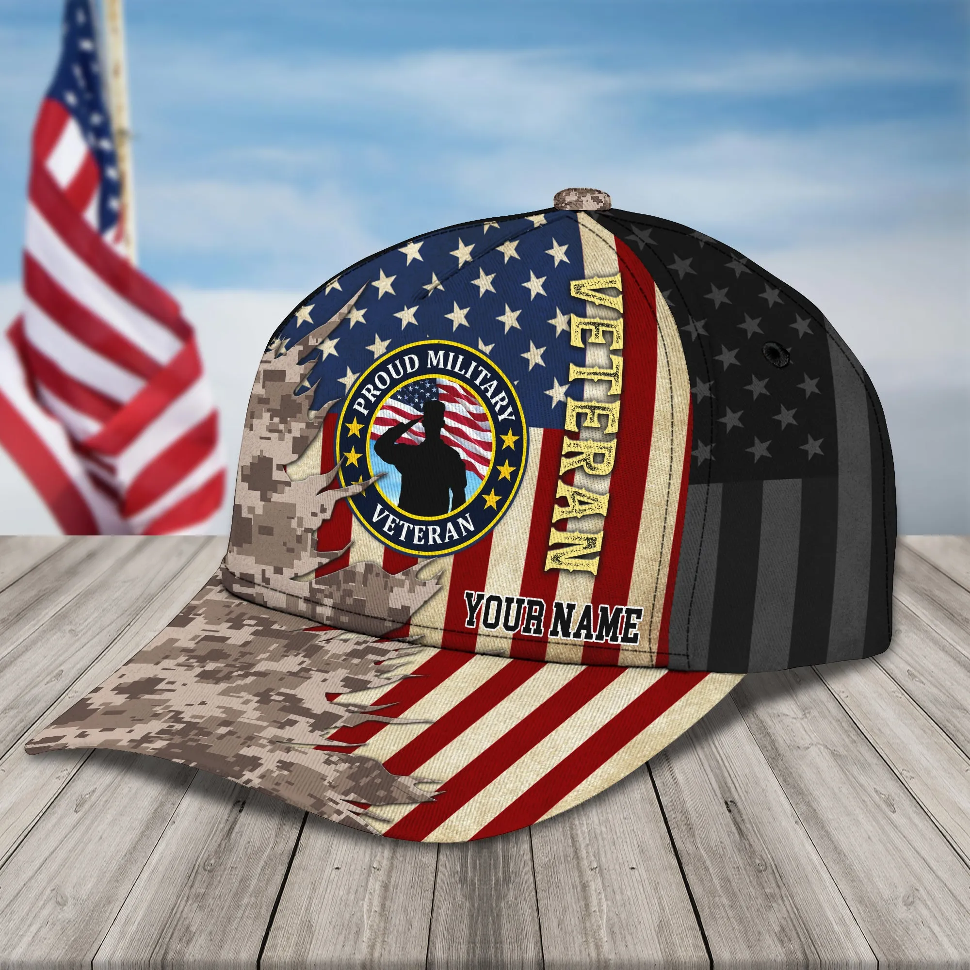 Veteran - Personalize Name Cap  - Loop - Ntp-226