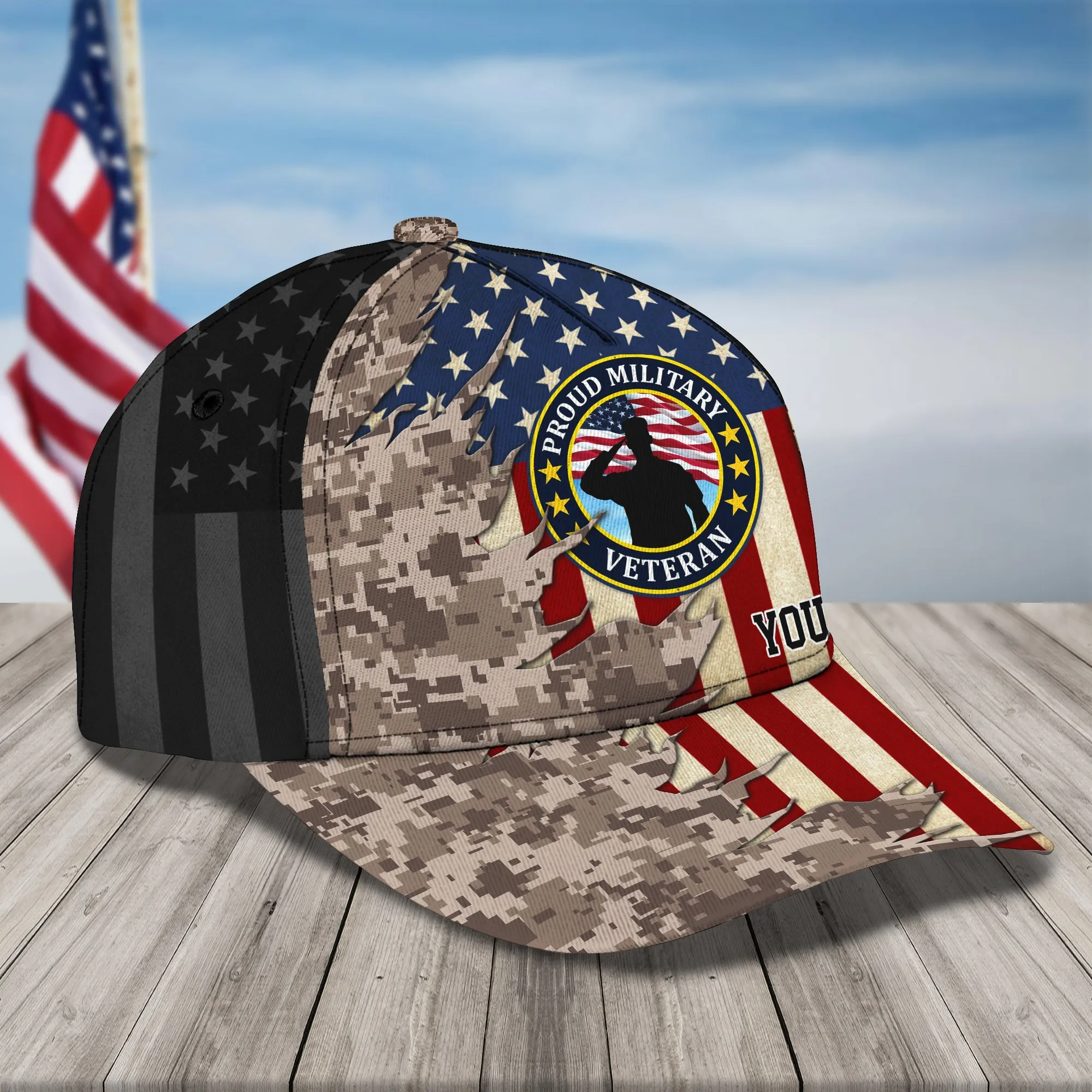Veteran - Personalize Name Cap  - Loop - Ntp-226