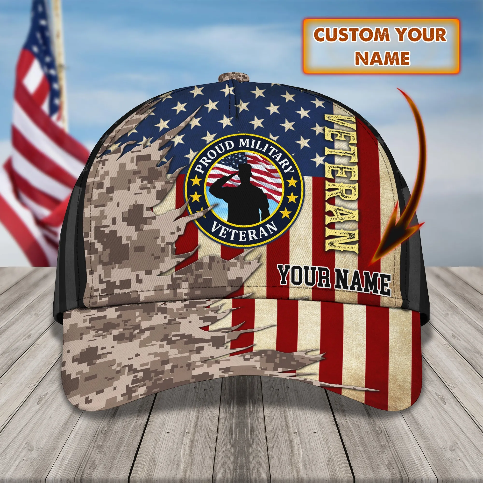 Veteran - Personalize Name Cap  - Loop - Ntp-226