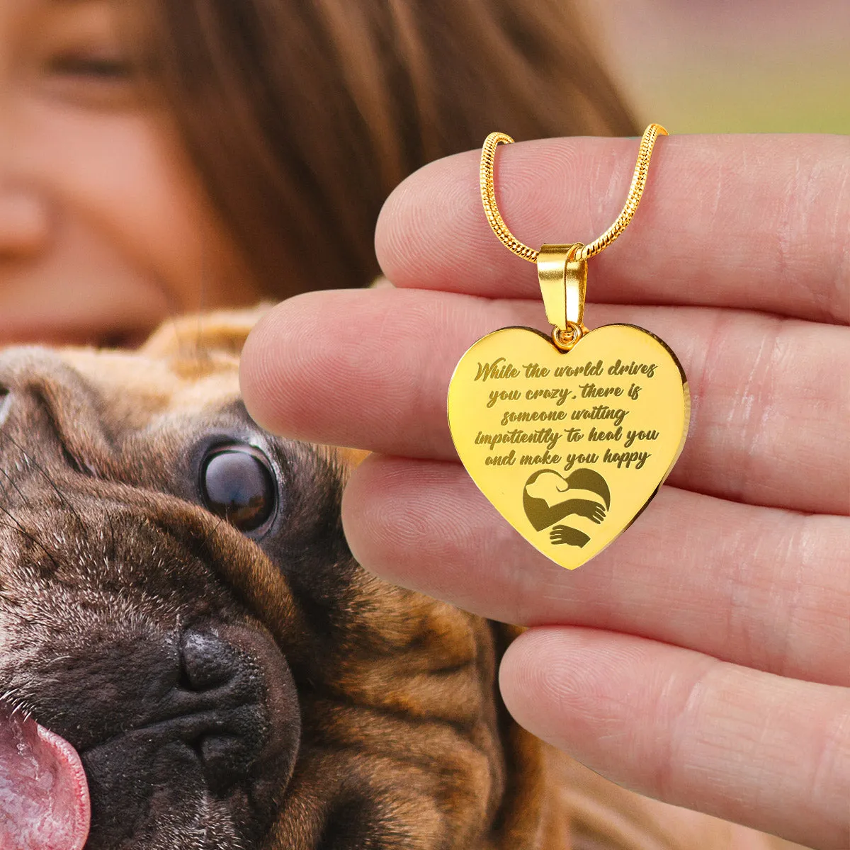 While The World Drives You Crazy - Luxury Heart Necklace