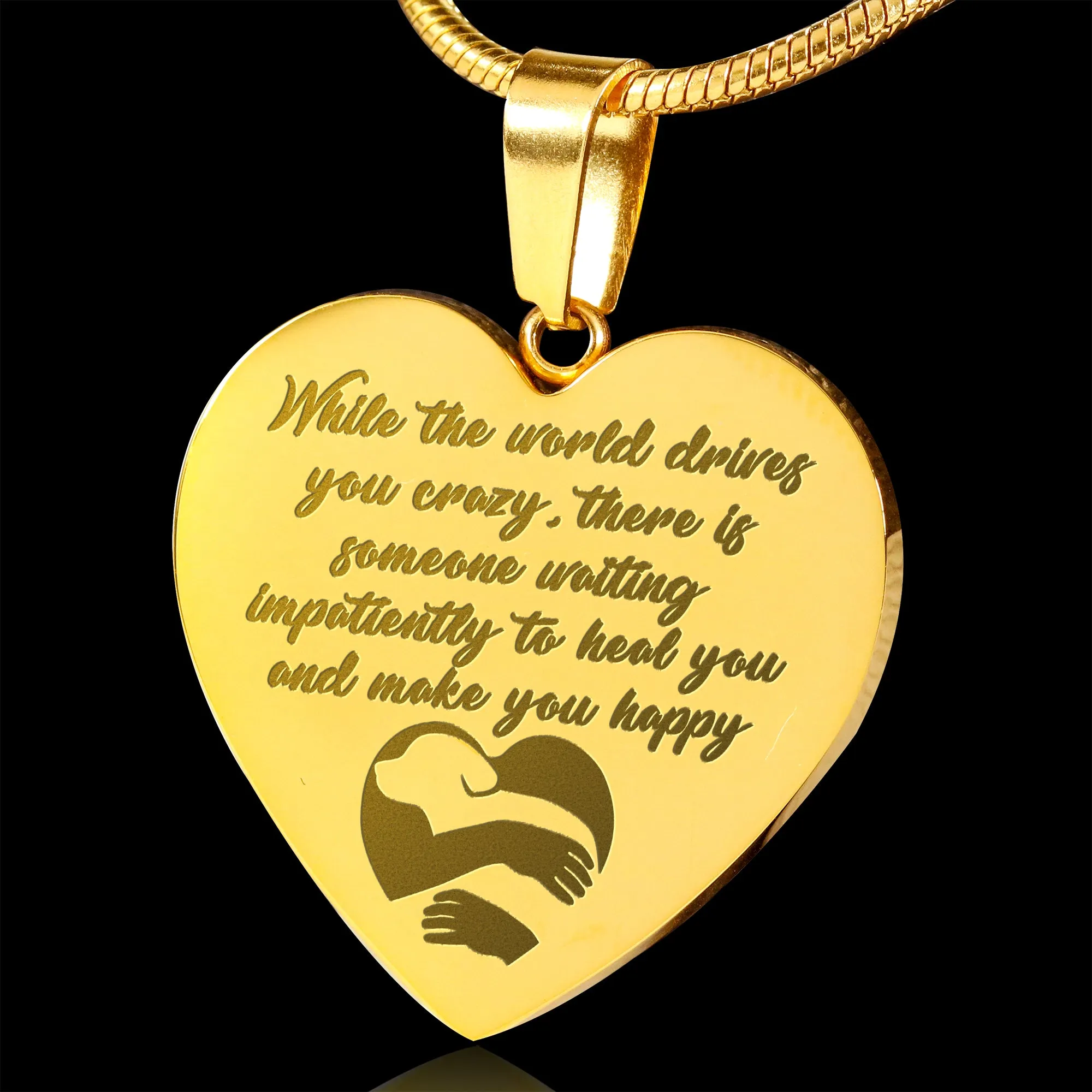 While The World Drives You Crazy - Luxury Heart Necklace