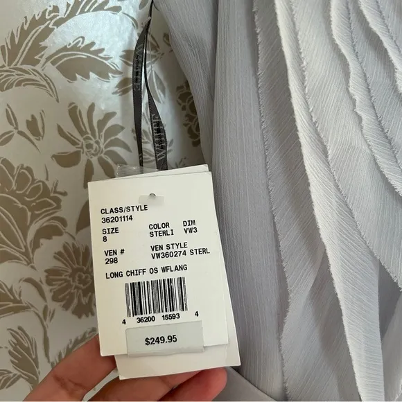 White by Vera Wang One Shoulder Gown Gray Size 8 | NWT $249 | Formal Dress