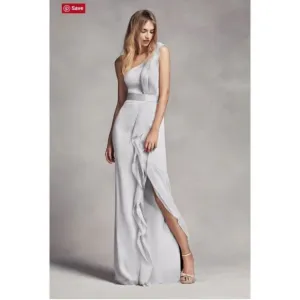 White by Vera Wang One Shoulder Gown Gray Size 8 | NWT $249 | Formal Dress