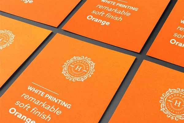 White Ink Business Cards