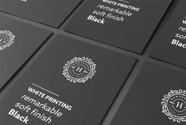 White Ink Business Cards
