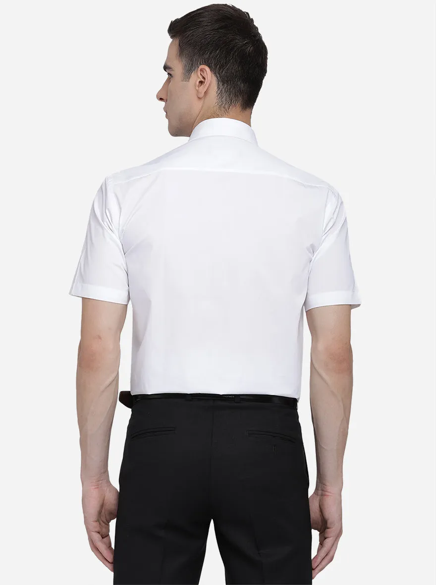 White Solid Regular Fit Formal Shirt | Greenfibre