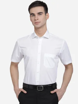 White Solid Regular Fit Formal Shirt | Greenfibre