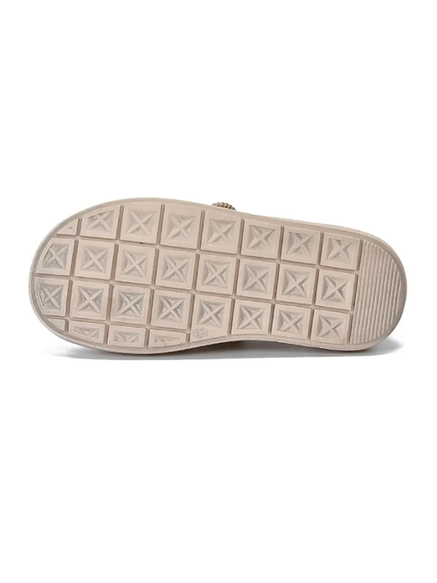 Women Summer Leather Spliced Strap Platform Shoes